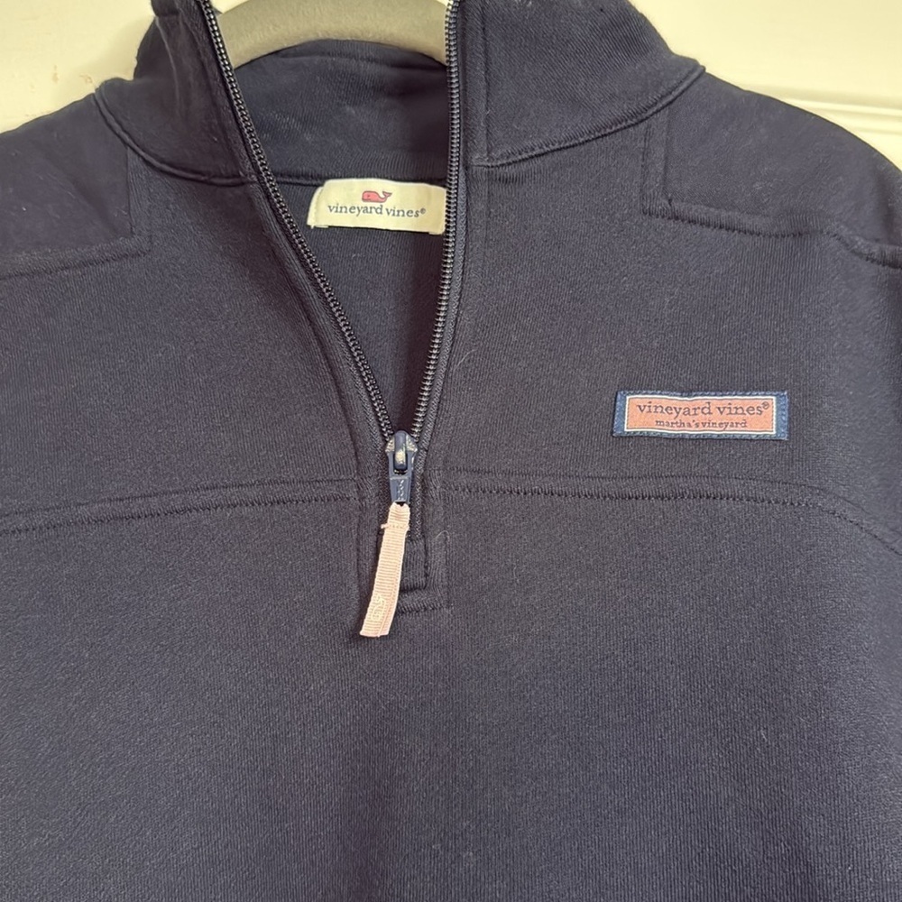 Vineyard Vines Dark Blue Quarter-Zip Pullover - Picture 2 of 7